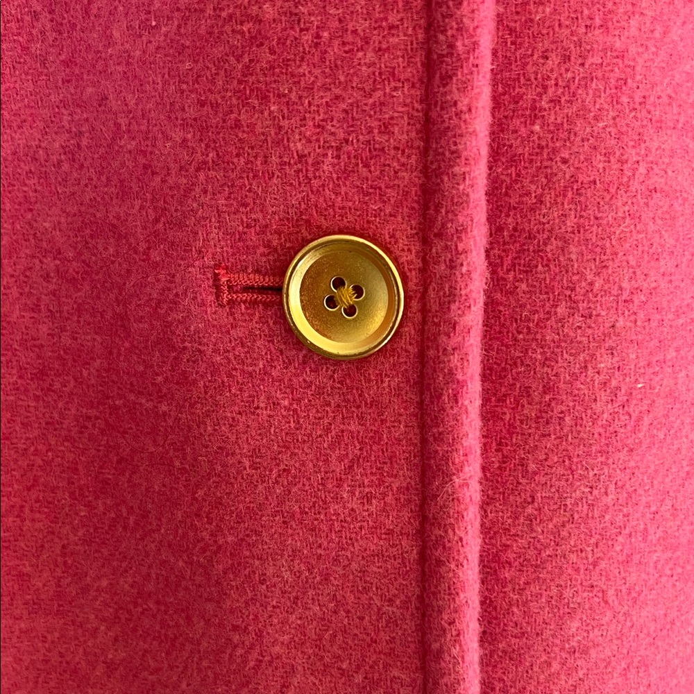 JCrew Factory Pink Wool Lady Coat with Gold Buttons - Picture 6 of 10